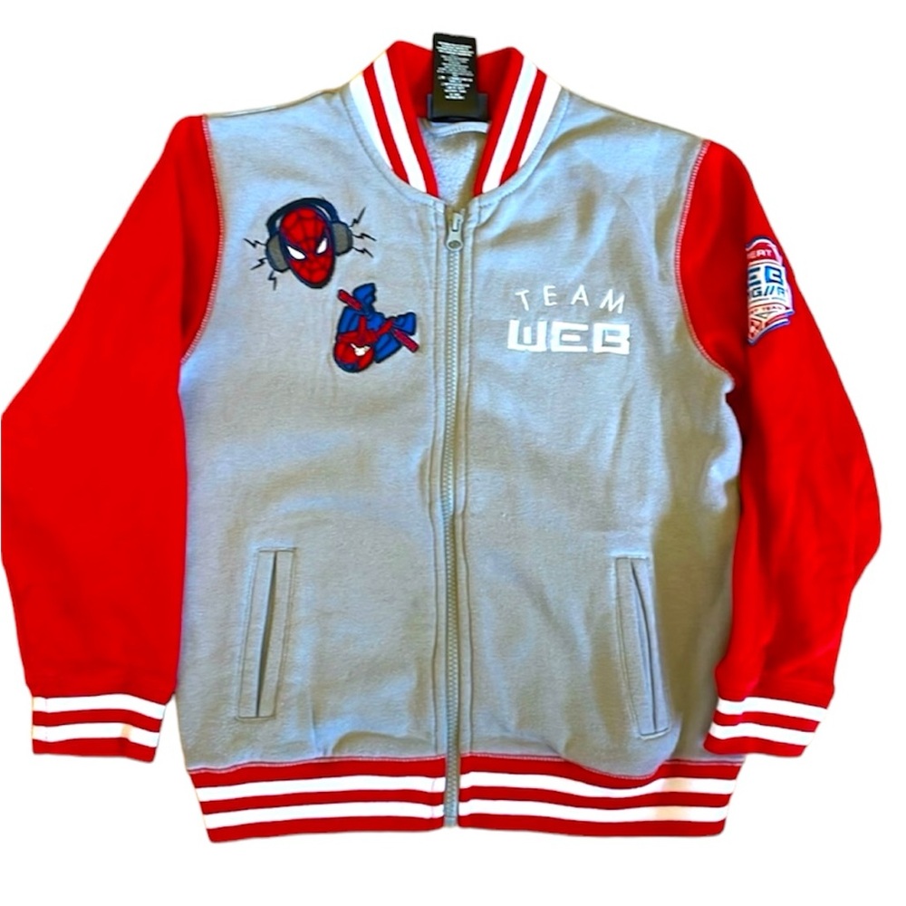 Marvel Spider Man Rare Varisty Jacket Disney Parks Exclusive Boys Size Med 8/10